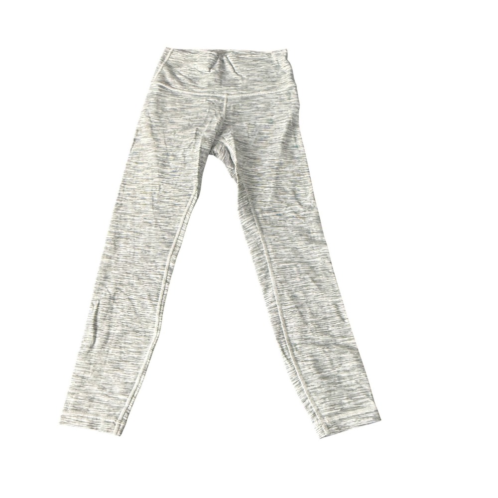 Lululemon Space Dye Grey White High Rise Leggings Size 6 Yoga Pants 24 Inseam